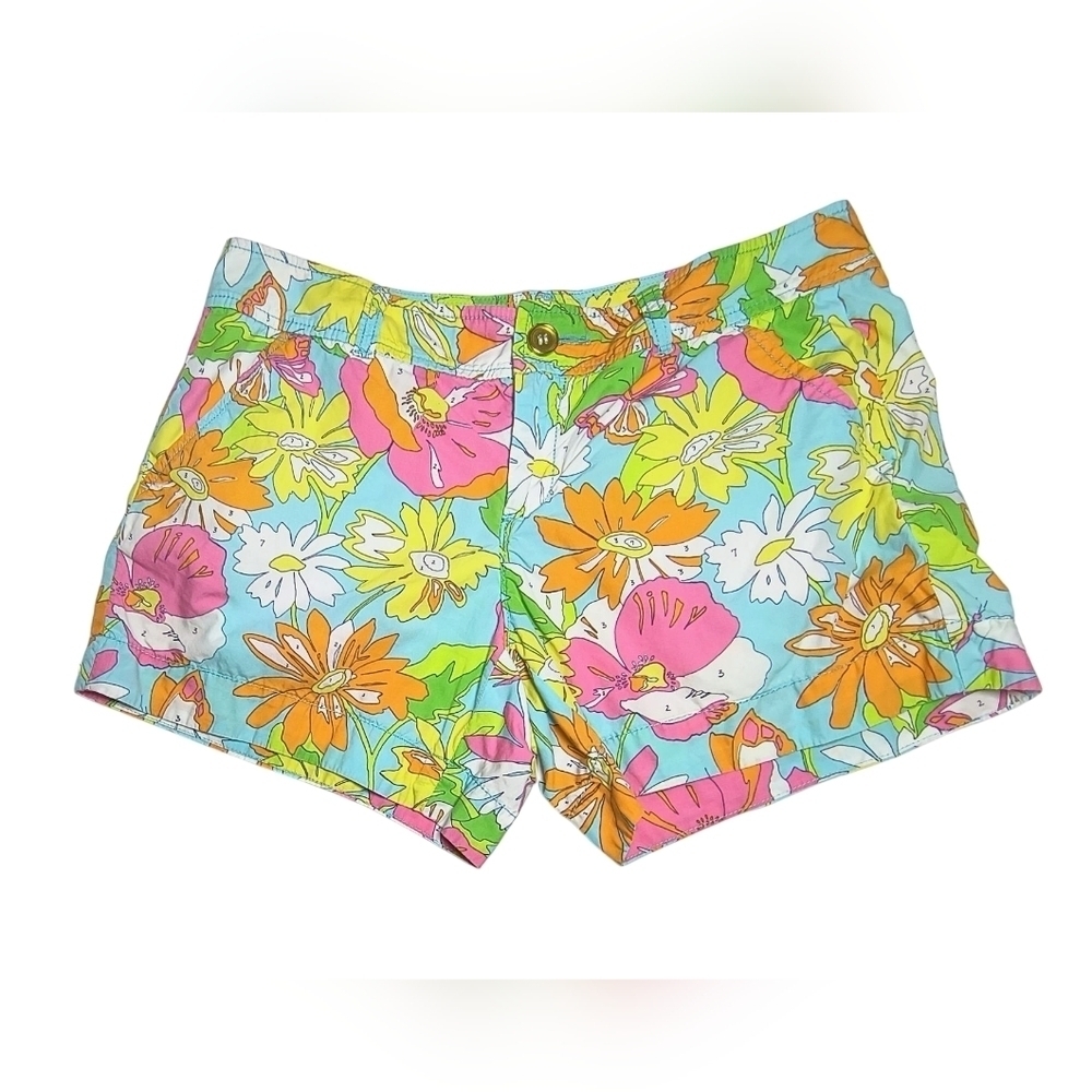 Lilly Pulitzer Paint By Numbers Floral Resortwear Tropical Vacation Shorts 4
